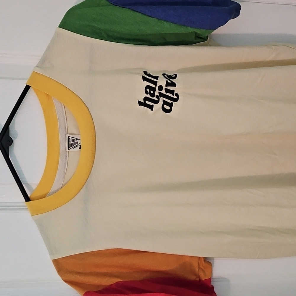 Camp Collection Half Alive Rainbow Sleeve Retro Tee Medium - Picture 3 of 7